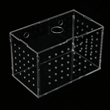 Fish Breeder Box, Aquarium Fish Breeding Box with Suction Cups, High Transparency Acrylic Hatchery Incubator Tank for Baby Fish Shrimp Clownfish Isolation and Rearing (14 * 8 * 9CM) - size: 14*8*9CM