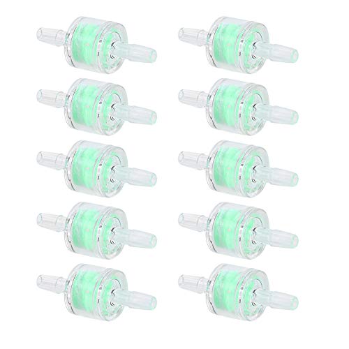 10Pcs Fish Tank Silicone Tube Filter, 4mm Aquarium Water Pump Silicone Tube Filters, Small Aquarium ABS Hose Filter, Fish Tank Hose Filtration Supplies, Green