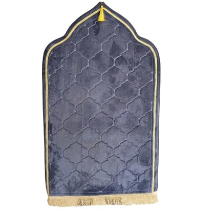 Prayer Mat Thick Soft Flannel Muslim Prayer Rug with Tassel Padded Praying Mat for Daily Salah, 26x45in, Purple, Rug - color: Purple