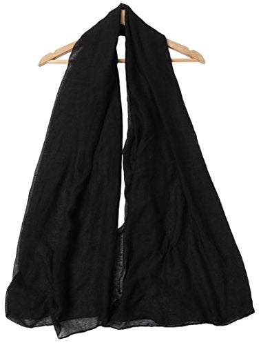 woogwin Women's Scarf Lady Light Soft Fashion Solid Shawl Wraps - color: Black