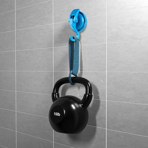 Heavy Duty Vacuum Suction Cup Hooks, Blue Plated Polished Super Suction for Kitchen Bathroom, 2 Pack - color: Blue