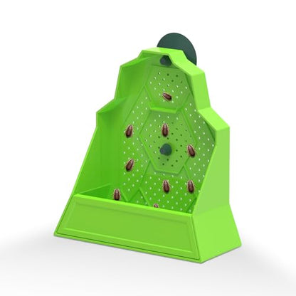 Reptile Insect Feeding Bowl with Suction Cup – Anti-Escape Corner Dish for Gecko, Frog, Chameleon – 6.5"x2.5"x6" - size: Medium