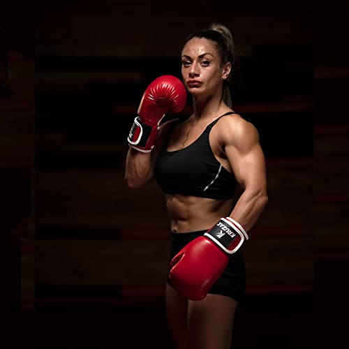 Kruzak Boxing Gloves for Men & Women, Sparring & Kickboxing Gloves, Muay Thai & MMA Gloves, 8-16 oz - color: Red, size: 16 oz