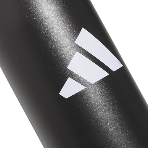 adidas Stainless Steel Metal Water Bottle 20 oz (600 mL) Screw Cap - color: Black/White