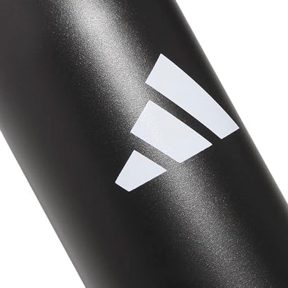 adidas Stainless Steel Metal Water Bottle 20 oz (600 mL) Screw Cap - color: Black/White