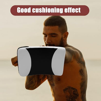 SHERCHPRY Taekwondo Kick Pads Sparring Gear for Black-White Large Handheld Kicking Targets Curved Shield for Martial Arts Training and Coaching