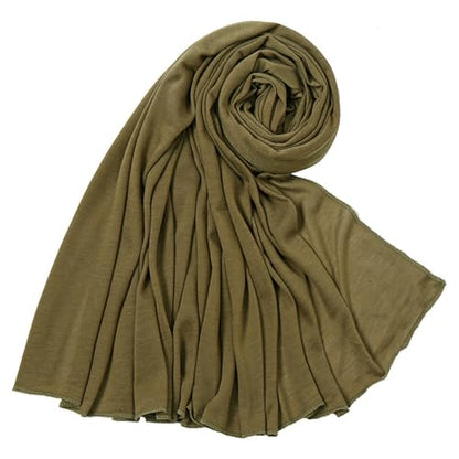 Nonbongoy Head Wraps for Black Women 71"x32" Long Soft Jersey Hijab Turban - color: 1- Army Green(new) Headwrap
