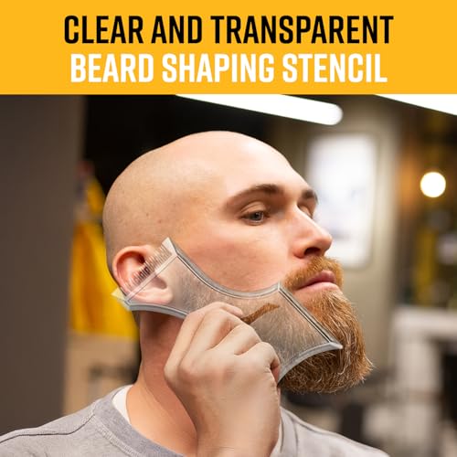 The Cut Buddy PLUS Beard Shaping Tool, Clear Template with Built-in Comb and Bonus Pencil, Ideal for Hairline, Beard, and Mustache Trimming - style: The Cut Buddy PLUS