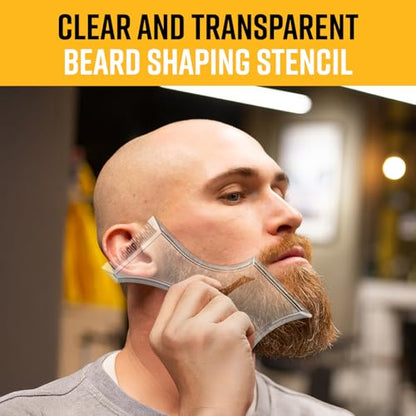 The Cut Buddy PLUS Beard Shaping Tool, Clear Template with Built-in Comb and Bonus Pencil, Ideal for Hairline, Beard, and Mustache Trimming - style: The Cut Buddy PLUS