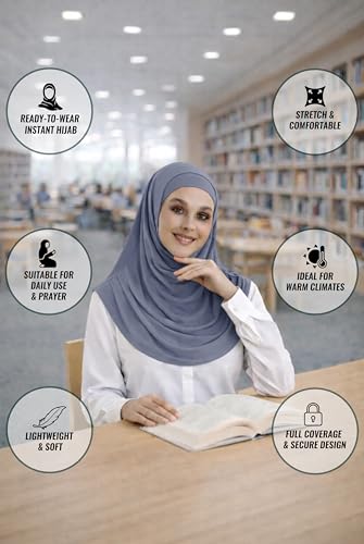 ihvan online, Hijab Scarves for Women, Ready to Wear, Lightweight and Comfortable Headscarf, Instant Turban, Jersey, Presewn - color: Grey