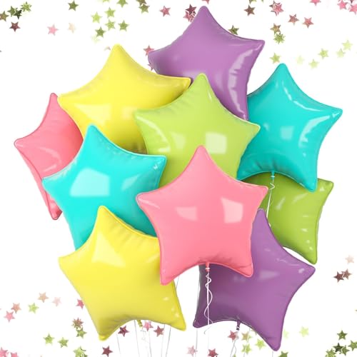Pastel Star Balloons, 18 Inch Pastel Balloon Star Shape Balloons for Helium - color: Pastel