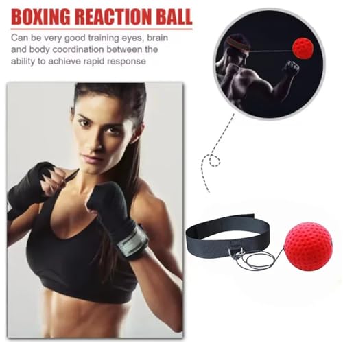 pureza 2PCS Boxing Reflex Ball - Hand-Eye Coordination Training Ball with Adjustable Headband for All Ages - MMA Gear