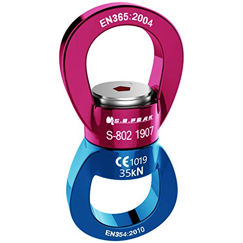 PROND Swing Swivel 35kN Safest Rotational Device, Swing Spinner, Carabiner Swivel, Climbing Rope Swivels for Children’s Web Tree Swing Setting, Aerial Dance, Hanging Hammock - color: Blue Red
