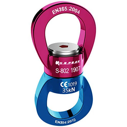 PROND Swing Swivel 35kN Safest Rotational Device, Swing Spinner, Carabiner Swivel, Climbing Rope Swivels for Children’s Web Tree Swing Setting, Aerial Dance, Hanging Hammock - color: Blue Red