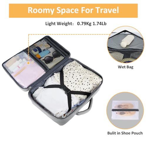 Taygeer Carry On Backpack, Womens Travel Backpack with Water Bottle Pocket & Shoe Pouch, Laptop Mochila 15.6inch Flight Approved, College Teacher Tote Bag for Business Travel Supplies, Grey - color: Elephantgray, size: Large