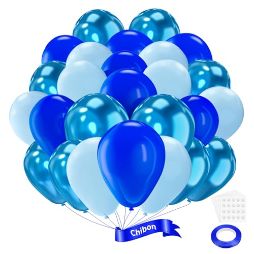 Multi-Blue Balloons Set,60pcs 12 inch multi-blue Balloons Kit for Birthday,Baby Shower,Wedding,Graduation Party Decorations - color: Multi-blue, size: 12 inches