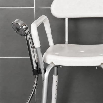 2PCS Shower Chair Shower Head Holder Clip Black Universal Clip | Replacement Bracket on Showerhead Clamp for Handheld Wand,Fits 22mm/0.86in Bath Chair Poles for Elderly,Disabled - color: Black