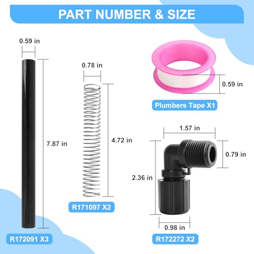 Chlorinator Parts for Rainbow Auto Feeder/Chlorinator Models 320 and 322 Includes R172272 (1/2-inch NPT 90-Degree Tube Connector) R172091 (5/8" OD Tube) R171097 (Tube Support)