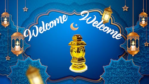 Eid Lantern with LED & Neon Lights - USB/Battery Powered Indoor Décor, Eid Gift 8”x3.5”