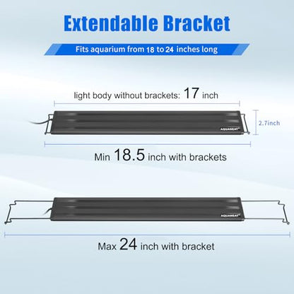 AQUANEAT LED Aquarium Light Full Spectrum for 18 Inch to 24 Inch Fish Tank Light Fresh Water - size: 18"-24"
