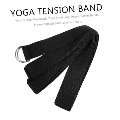 Yoga Stretching Belt Workout Fitness Gymnastic Rack Exerciser Straps Grip Mats Stretching Strap Door - color: Black