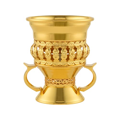 Bakhoor Burner Set Tray, Frankincense Resin Burner, Charcoal insencents Burner, Metal Incense Censer for Yoga Spa Meditation, with Cone Incense Holder and Tongs(Glod) - color: Glod-01