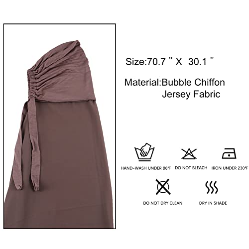 Instant Chiffon Hijab with Tie Back Under Cap Solid Color Soft Chiffon Scarf With Hijab Inner Caps For Muslim Women - color: Pine Bark