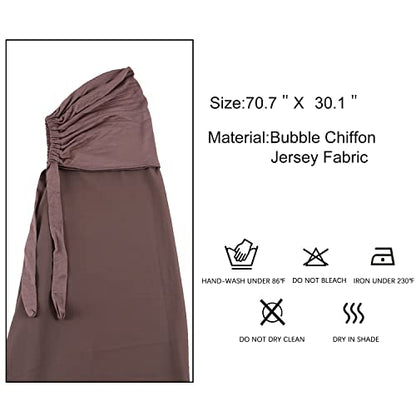 Instant Chiffon Hijab with Tie Back Under Cap Solid Color Soft Chiffon Scarf With Hijab Inner Caps For Muslim Women - color: Pine Bark