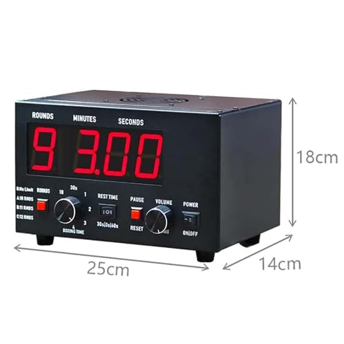 Boxing Timer, Gymnastics Timer,with Large Display, Multiple Preset Options, Adjustable Round/Rest Time for Boxing Gym, Fitness Training