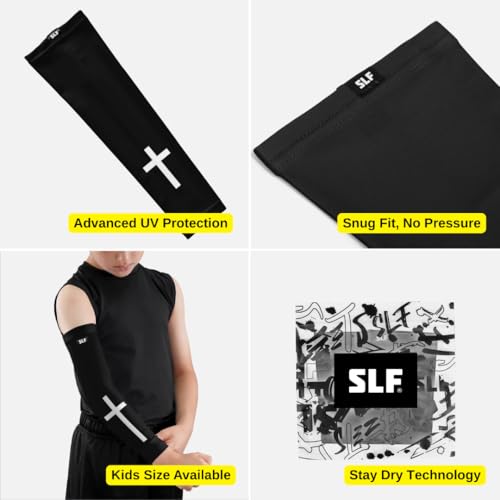 Faith Cross White and Black Arm Sleeve - color: Faith Cross Black, size: Large