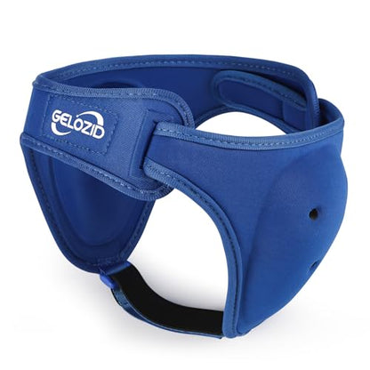 Gelozid Adjustable Wrestling Headgear for BJJ, MMA Grappling and Training, Ear Guard and Cauliflower Protection Helmet - color: Blue