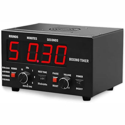 Boxing Interval Timer, Professional Gym Timer with Adjustable Buzzer Alarm, Classic Boxing Round Timer for Muay Thai, MMA, Kickboxing, 30S-10min Training and 0/30/60S Rest Time,Red - color: Red