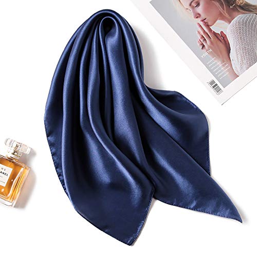 Glamorstar Satin Neck Scarf 6 Packs Square Handkerchief for Women - color: 6 Packs - Navy