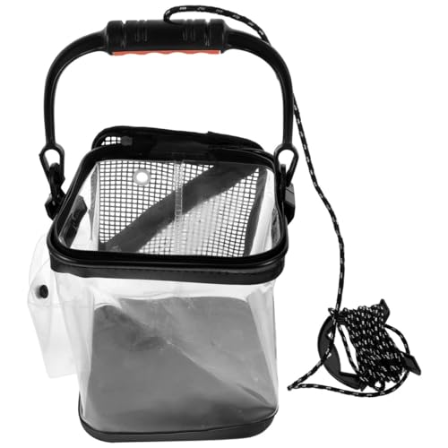 Foldable Thick Fish Storage Bucket Practical Live Fish Container with Durable Mesh Design Easy to Clean Fishing Barrel for Outdoor Fishing Activities