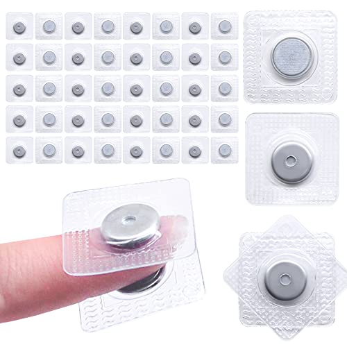 SEMINI Hidden Sew Magnetic Snap Invisible Hidden Sew in PVC Hidden Purse Closure for Fastener Handbag Cloth Clasp DIY Craft Sewing Tools (13mm) - size: 13mm,circular