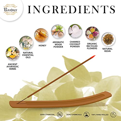 Raajsee Incense Sticks Lemon Grass 100 gm Pack-100% Pure Organic Natural Hand Rolled Free from Chemicals-Perfect for Church, Aromatherapy,Relaxation,Meditation,Positivity & Sensual Therapy - color: Lemongrass