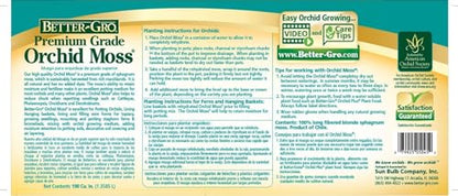 Better-Gro Premium Grade Orchid Moss - 100% Natural,Imported Sphagnum Moss for Orchids,Ferns,and Hostas,Excellent for Hanging Baskets and Propagating Plants - 190 Cubic Inches,(Pack of 2) - size: 190 cu. in. (Pack of 2)