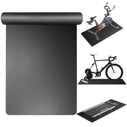 Treadmill Mat Compatible with Peloton Bike, 6mm Thick Exercise Bike Mat for Treadmill and Row Protect Hardwood Floor Carpet