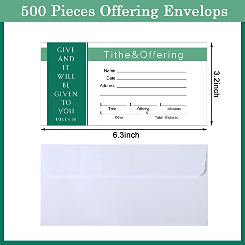 Woanger 500 Count Tithes and Offering Envelopes for Donation Envelope Bill Size Checks and Cash for Tithes and Offering(Stylish) - style: Stylish