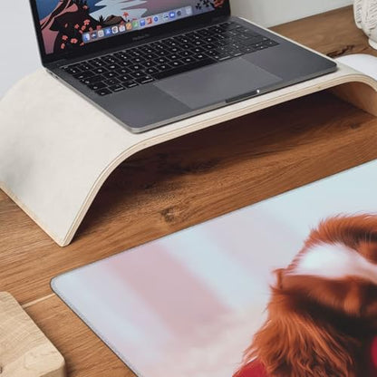 XXL Gaming Mouse Pad 35.4x15.7 Inch, Large Extended Desk Mat | Mousepad with Dog Design, Non-Slip Rubber Base, Water-Resistant Surface and Stitched Edges for Gaming, Office & Home - color: Dog