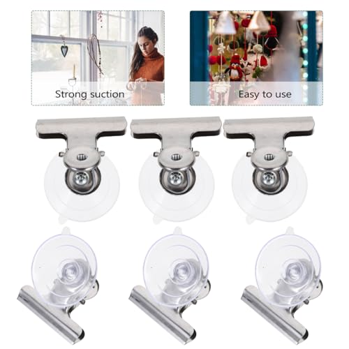 Amosfun 8pcs Suction Cup Clip Smooth Surface Mounted Small Clamp for Holding Signs Memos Fish Feeding Tool Veggie Feed Holder Underwater Fish Feeder