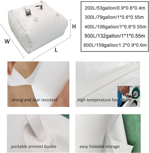 Fuel Bladder Outdoor Petrol Storage Bag, Foldable Transfer Tank Emergency Tanks for Boating Yachting Sailing Ferrying Marine Cruising Trips Motor Sport Racing(1 * 1 * 0.55m/500L/132gallon) - size: 1 x 1 x 0.55 m (500 L)