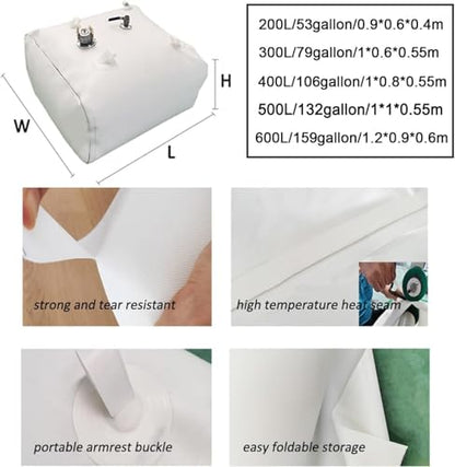 Fuel Bladder Outdoor Petrol Storage Bag, Foldable Transfer Tank Emergency Tanks for Boating Yachting Sailing Ferrying Marine Cruising Trips Motor Sport Racing(0.9 * 0.6 * 0.4m/200L/53gallon) - size: 0.9 x 0.6 x 0.4 m (200 L)