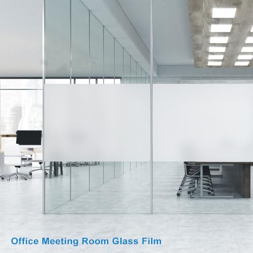 VSUDO 1 Roll 35.4" by 78.7" Privacy Window Film, White Frosted Pattern Window Tint for Home, Static Cling Window Sticker (19.37 Sq. Ft Total) - color: White Frosted, size: 1 Roll, 35.4" By 78.7"