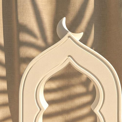 iwa concept Islamic Mihrab-Inspired Table Decor, Freestanding White Stone Decoration, Ramadan and Eid Home Decoration