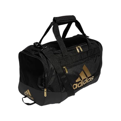 adidas Unisex Defender 4.0 Gym Duffel Bag for Men and Women - color: Black/Gold Metallic, style: Small (38l)