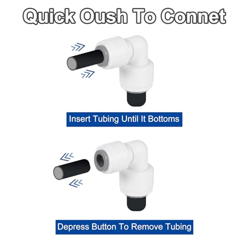 uxcell 3Pcs Plastic 5/16" OD x 5/16" OD Air Hose Fittings, 90 Degree Elbow Union Coupling for RO Water System, White (8-8mm)