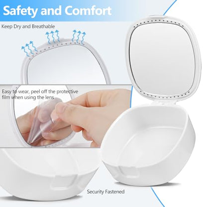 Retainer Case, Denture Case Night Guard Mouth Guard With Mirror and Ventilation Holes,Pink Flower - color: Pink Flower