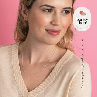 KEZEF 18K Gold Plated 925 Sterling Silver Box Chain Necklace for Women, 1mm Thin & Sturdy Italian Chain Necklace, Rose Gold & Silver Available, 15/16/18/20/22/24/30 Inch - color: Sterling Silver, size: 24 Inch