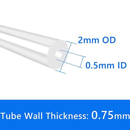 Quickun Pure Silicone Tubing, 0.5mm ID x 2mm OD High Temp Food Grade Tube Pure Silicone Hose Tube for Home Brewing, Beer Line, Kegerator, Wine Making, Aquaponics, Air Hose by Proper Pour (9.84 Ft) - size: 0.5mmx2mm, style: 9.84Ft (3meters)